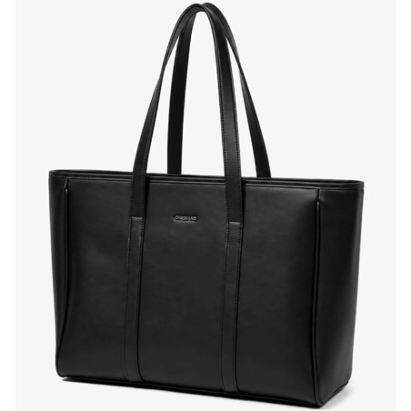 Chabrand Anna Sac Shopping Effet Cuir Lisse Noir côté
