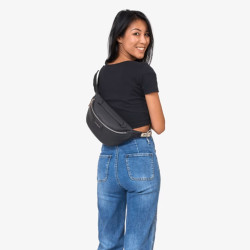 Chabrand By Chabrand Louise Sac Banane Effet Grainé Noir porté