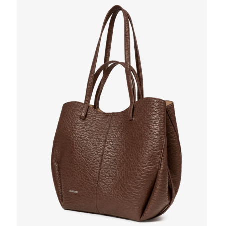 Chabrand By Chabrand Adèle Sac Shopping & Sa Pochette Amovible Effet Grainé Marron côté