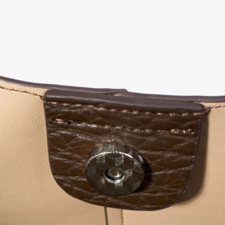 Chabrand By Chabrand Adèle Sac Shopping & Sa Pochette Amovible Effet Grainé Marron bouton
