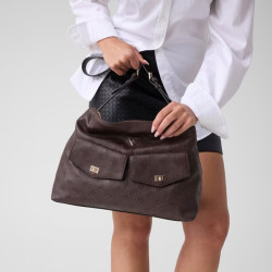 Guess Blake Shoulder Bag Brown Logo (Pre-owned)