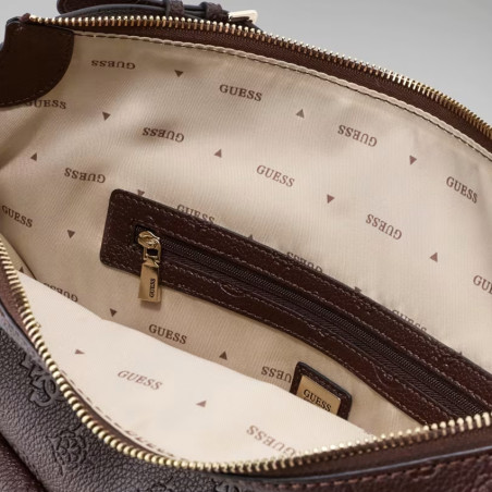 Guess Blake Sac Porté Epaule Brown Logo ouvert