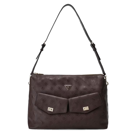 Guess Blake Shoulder Bag Brown Logo (Pre-owned)