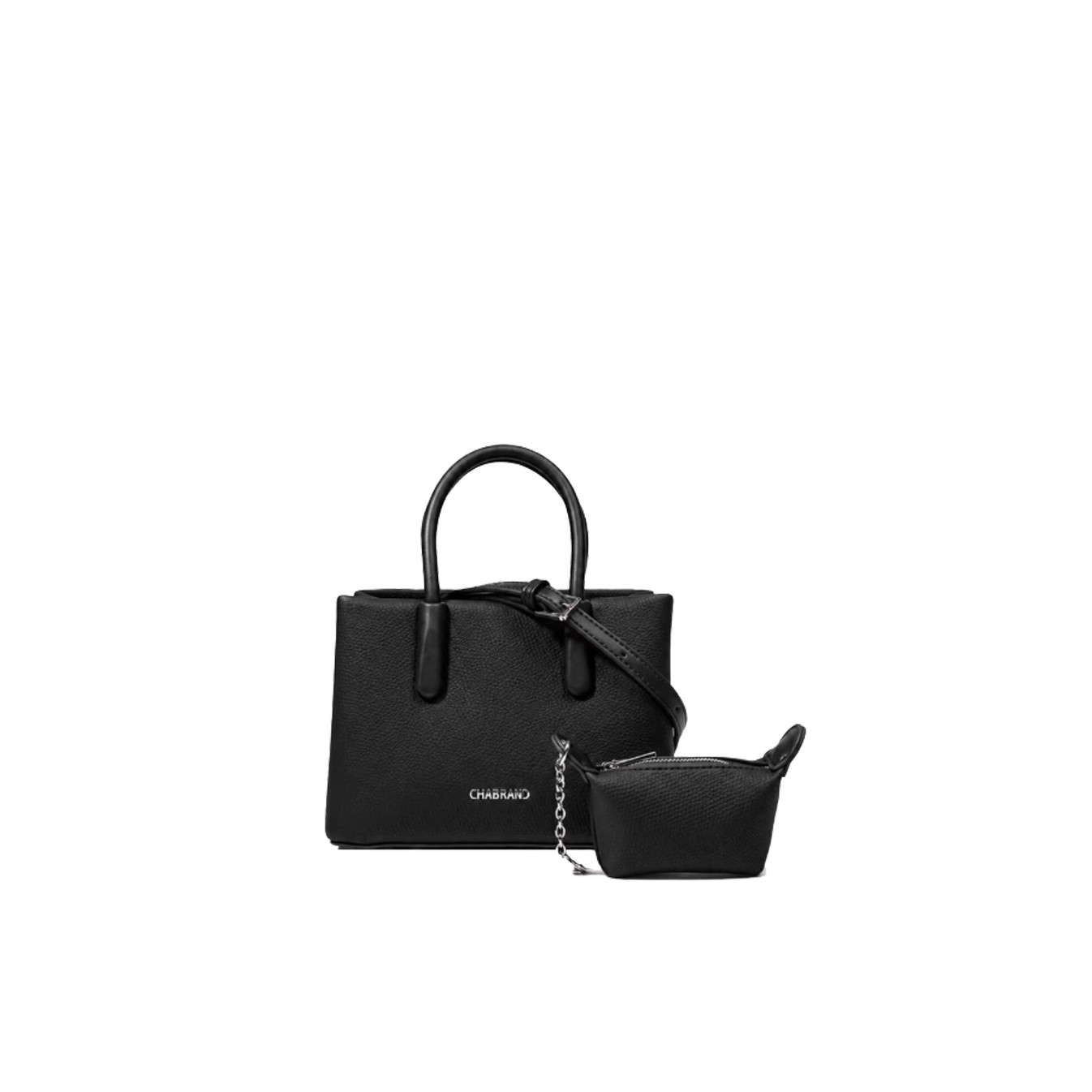 Chabrand By Chabrand Mathilde Sac Porté Main & Sa Petite Pochette Effet Grainé Noir