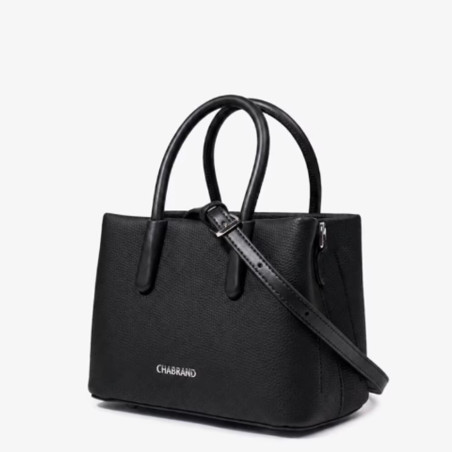 Chabrand By Chabrand Mathilde Sac Porté Main & Sa Petite Pochette Effet Grainé Noir côté