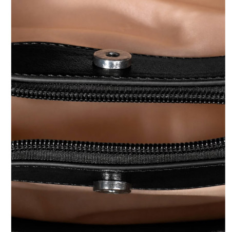 Chabrand By Chabrand Mathilde Sac Porté Main & Sa Petite Pochette Effet Grainé Noir intérieur