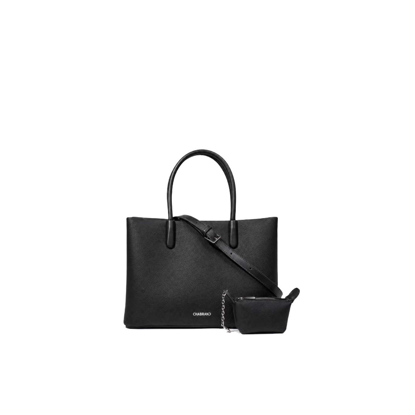 Chabrand By Chabrand Mathilde Sac Porté Main & Sa Petite Pochette Effet Grainé Noir