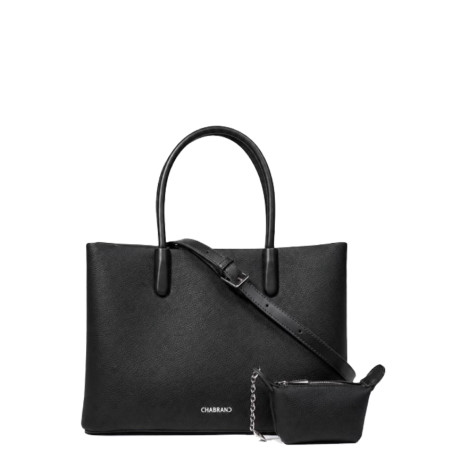 Chabrand By Chabrand Mathilde Sac Porté Main & Sa Petite Pochette Effet Grainé Noir