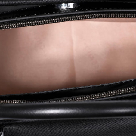 Chabrand By Chabrand Mathilde Sac Porté Main & Sa Petite Pochette Effet Grainé Noir ouvert