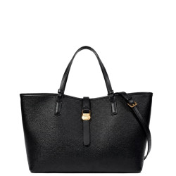 Chabrand By Chabrand Maya Large Grain Effect Shopping Bag 13725 Black