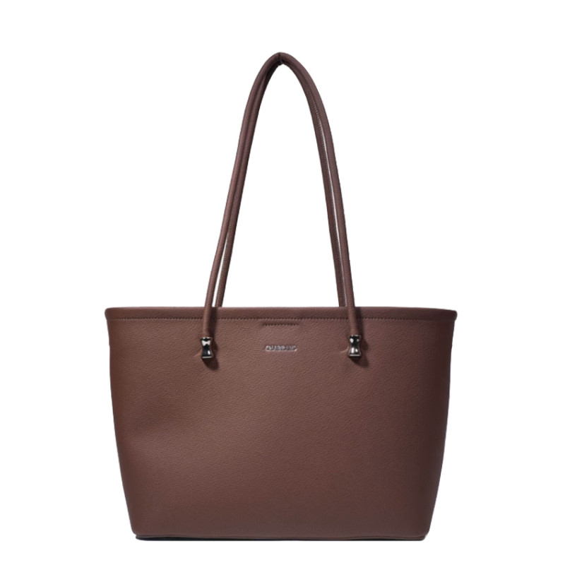 Chabrand Mathilde Sac Shopping Effet Cuir Grainé 12411 Marron Foncé