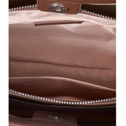 Chabrand Mathilde Sac Shopping Effet Cuir Grainé 12411 Marron Foncé ouvert