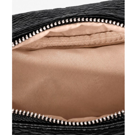 Chabrand Adèle Sac Demi-Lune Effet Cuir Grainé 12219 Noir ouvert
