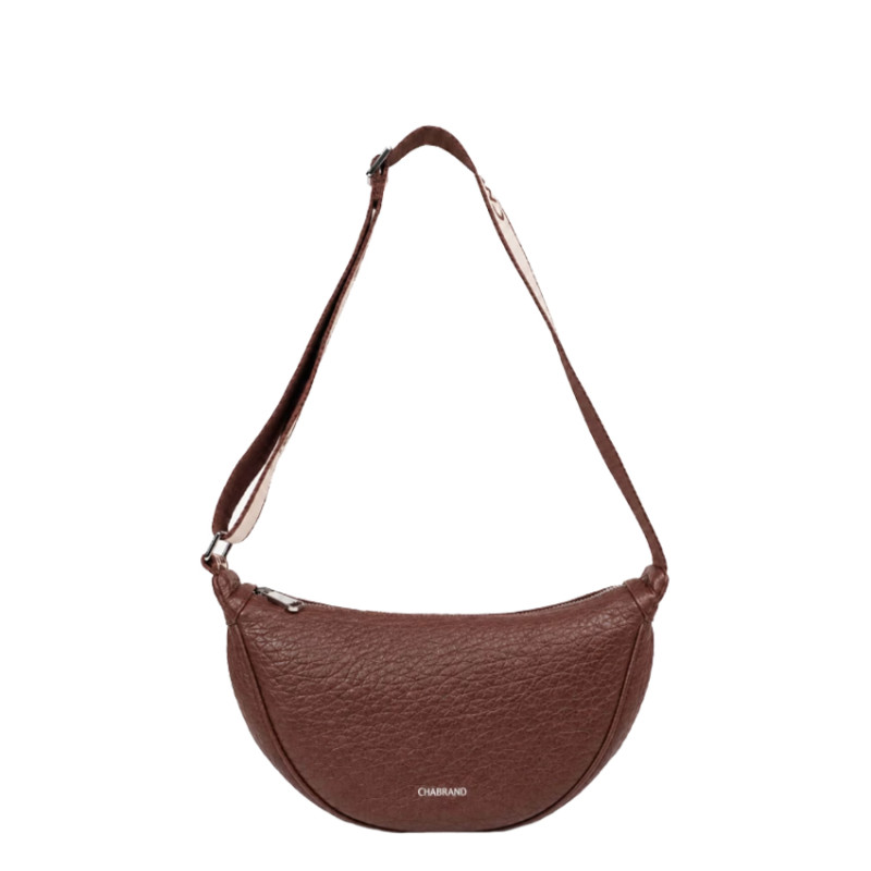 Chabrand Adèle Sac Demi-Lune Effet Cuir Grainé 12219 Marron