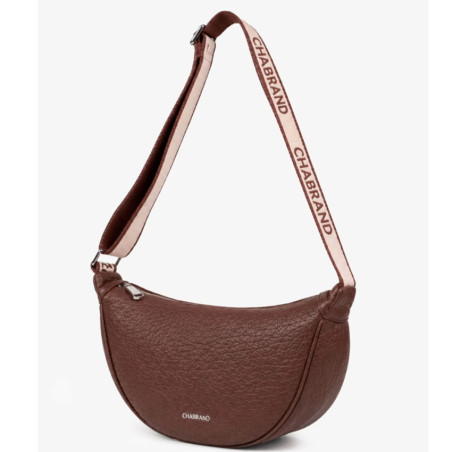 Chabrand Adèle Sac Demi-Lune Effet Cuir Grainé 12219 Marron côté