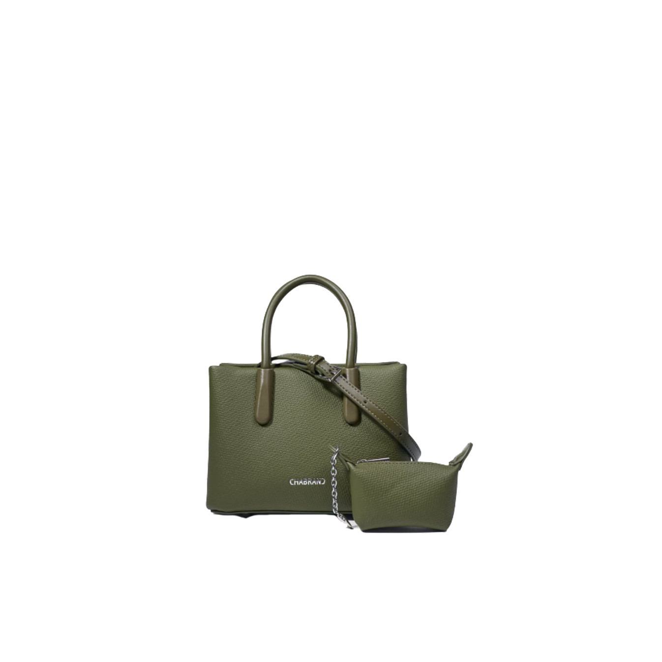 Chabrand By Chabrand Mathilde Petit Sac Porté Main & Sa Petite Pochette Effet Grainé 12424 Kaki