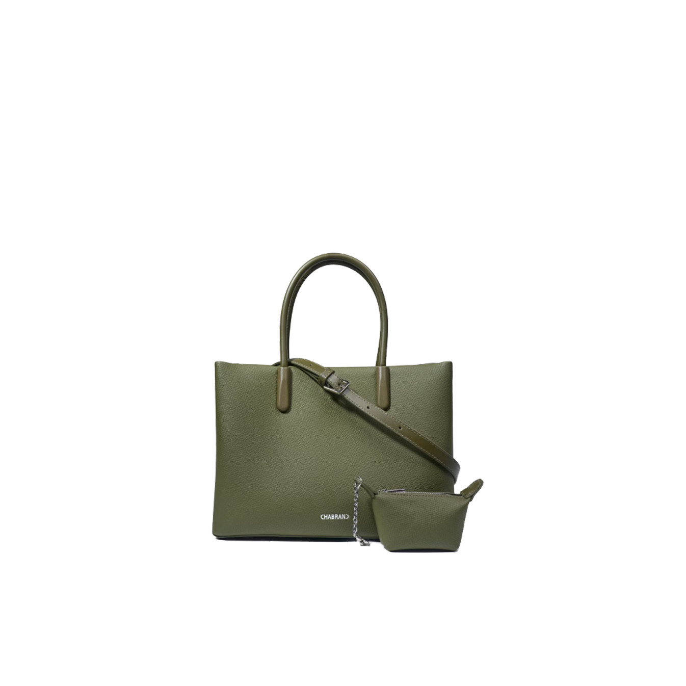 Chabrand By Chabrand Mathilde Sac Porté Main & Sa Petite Pochette Effet Grainé 12425 Kaki