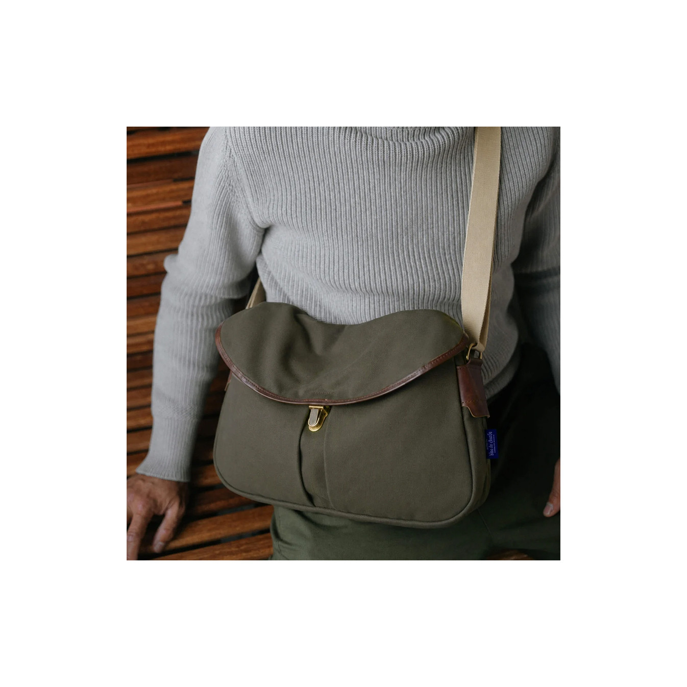 Bleu De Chauffe Léon Besace En Coton BM Kaki