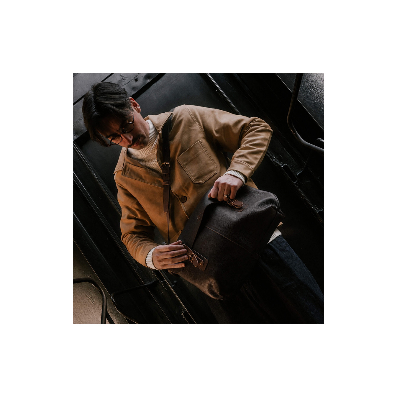 Bleu de Chauffe Lucien Satchel Brown