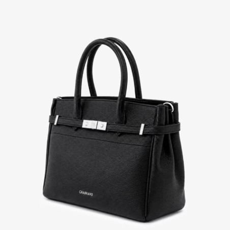 Chabrand Louise Sac Porté Main Effet Cuir Grainé 12010 Noir côté