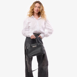 Chabrand Louise Sac Porté Main Effet Cuir Grainé 12010 Noir porté