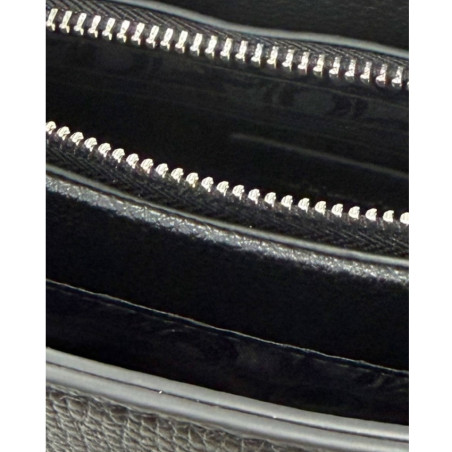 Chabrand Louise Sac Porté Main Effet Cuir Grainé 12010 Noir ouvert