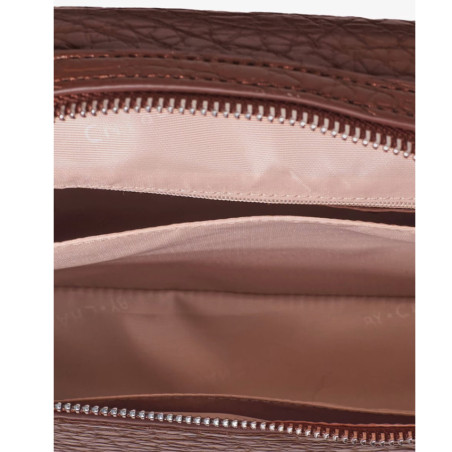 Chabrand Mathilde Sac Porté Main Souple Effet Cuir Grainé 12225 Marron ouvert