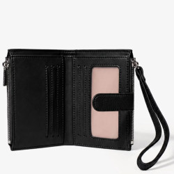 Chabrand Mathilde Portefeuille Effet Cuir Grainé 12462 Noir ouvert