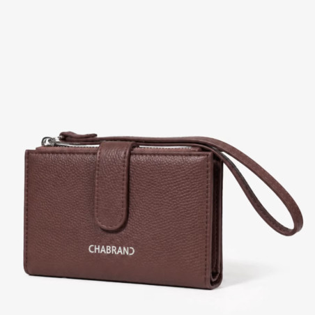 Chabrand Mathilde Portefeuille Effet Cuir Grainé 12462 Marron Foncé