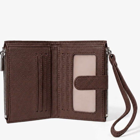 Chabrand Mathilde Portefeuille Effet Cuir Grainé 12462 Marron Foncé