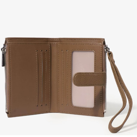 Chabrand Mathilde Portefeuille Effet Cuir Grainé 12462 Marron Clair