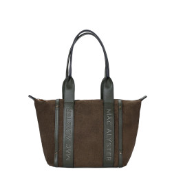 Mac Alyster Abrielle Daim Satchel in Olive Suede