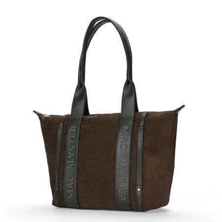 Mac Alyster Abrielle Daim Satchel in Olive Suede