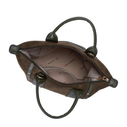 Mac Alyster Abrielle Suede Handbag & Shoulder Strap in Olive Suede