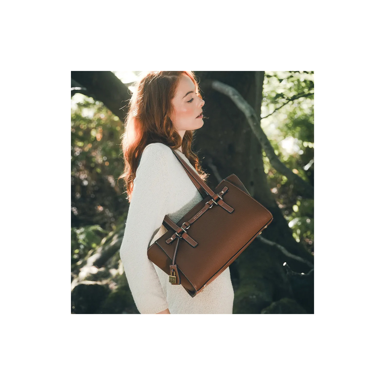 Mac Alyster Arty Grand Sac Baguette Cognac