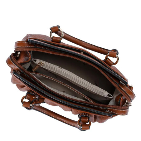 Mac Alyster Cold Sac Porté Main Cognac ouvert