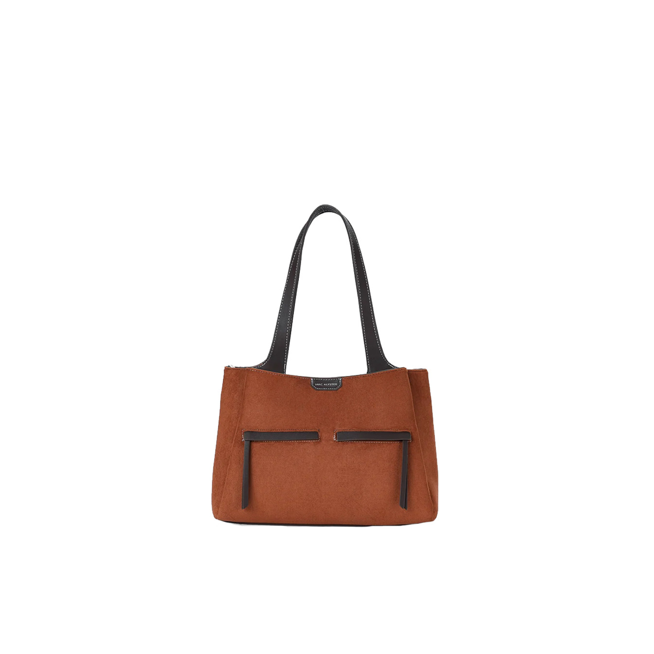 Mac Alyster Fauve Sac Shopping Effet Daim Marron