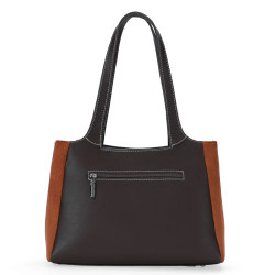 Mac Alyster Fauve Sac Shopping Effet Daim Marron