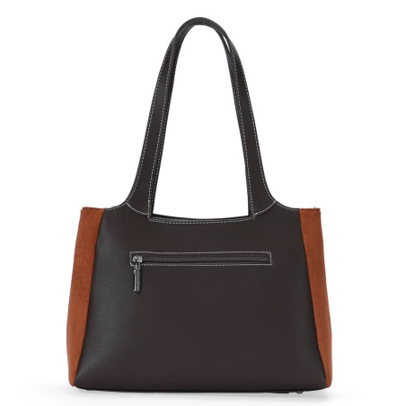 Mac Alyster Fauve Sac Shopping Effet Daim Marron dos