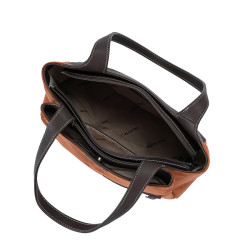 Mac Alyster Fauve Sac Shopping Effet Daim Marron ouvert