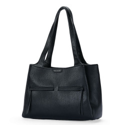 Mac Alyster Fauve Sac Shopping Effet Daim Noir