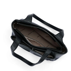 Mac Alyster Fauve Sac Shopping Effet Daim Noir ouvert