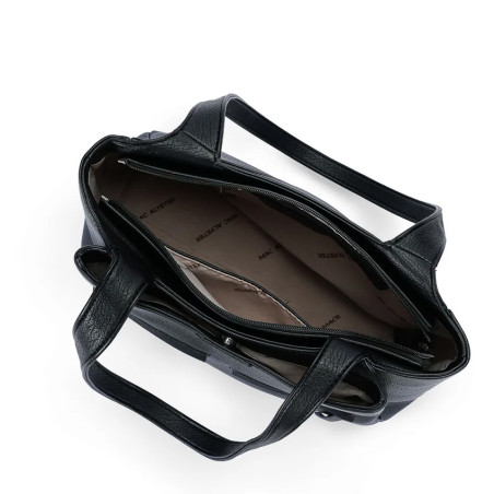 Mac Alyster Fauve Sac Shopping Effet Daim Noir ouvert