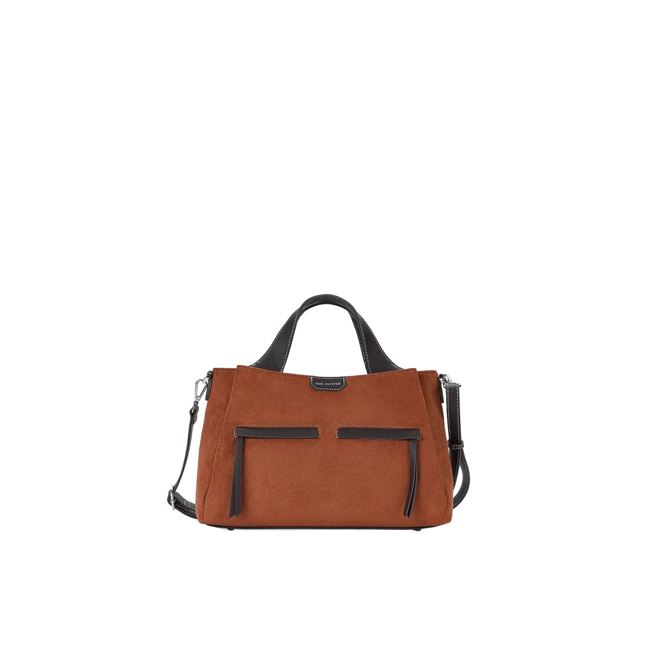 Mac Alyster Fauve Sac Porté Main Effet Daim Marron