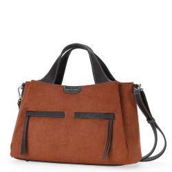 Mac Alyster Fauve Sac Porté Main Effet Daim Marron