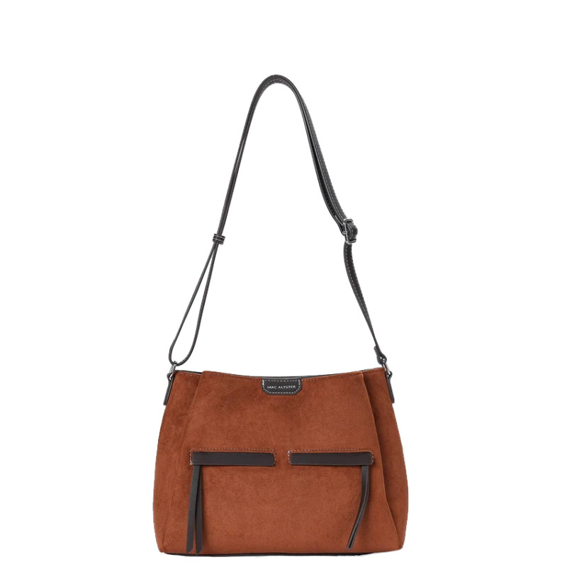 Mac Alyster Fauve Sac Besace En Effet Daim Cognac