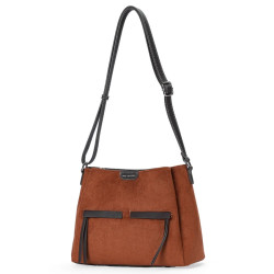 Mac Alyster Fauve Sac Besace En Effet Daim Cognac
