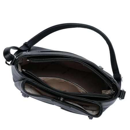 Mac Alyster Fauve Sac Besace En Effet Grainé Noir ouvert