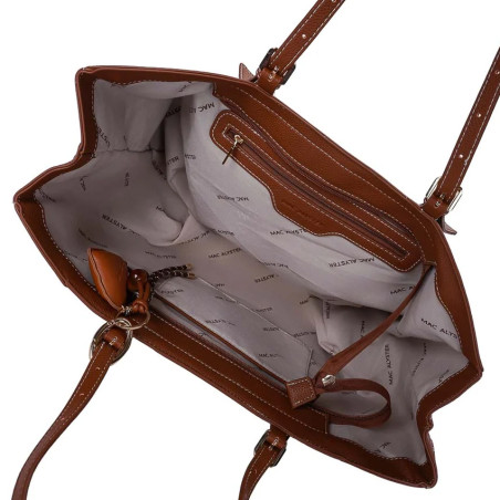 Mac Alyster Harmonia Sac Cabas Extensible & Porte-clés Cognac ouvert