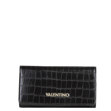 Valentino Opaline Re Portefeuille A Rabat Effet Croco Nero